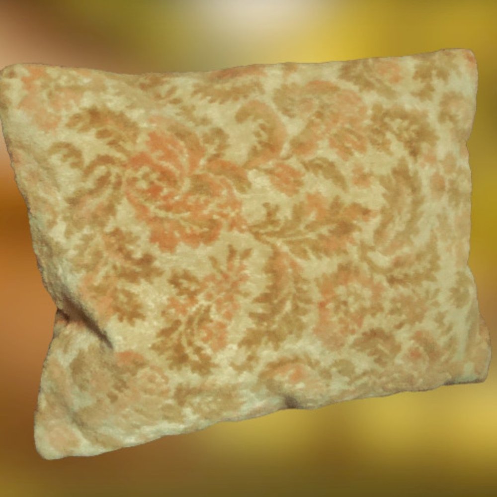 Vintage Handmade Small Accent Pillow Yellow Gold 1970s